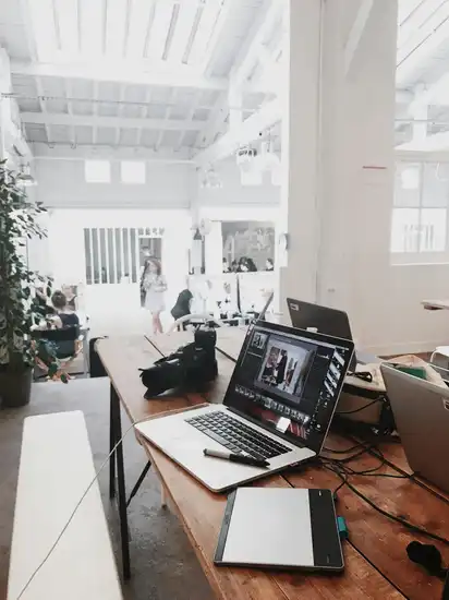 Laptop on desk